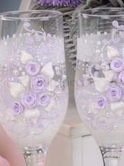 Лавандовые бокалы с лепкой от  2