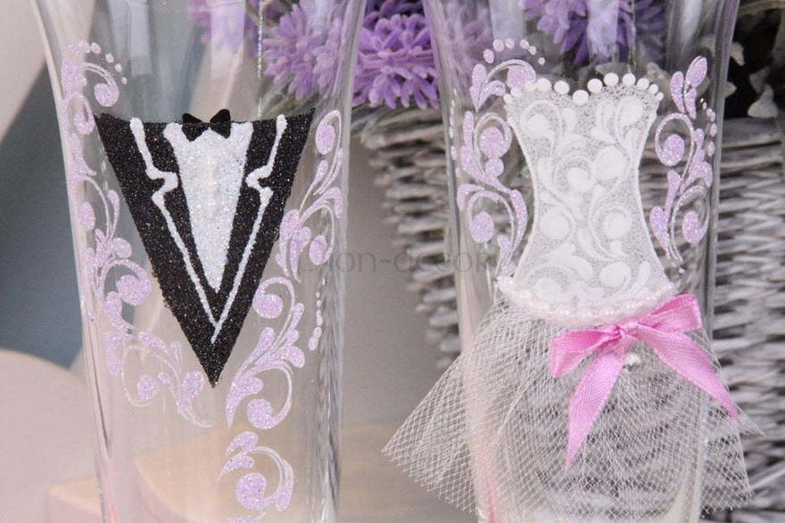 Богемские бокалы Лавандовая парочка от  2