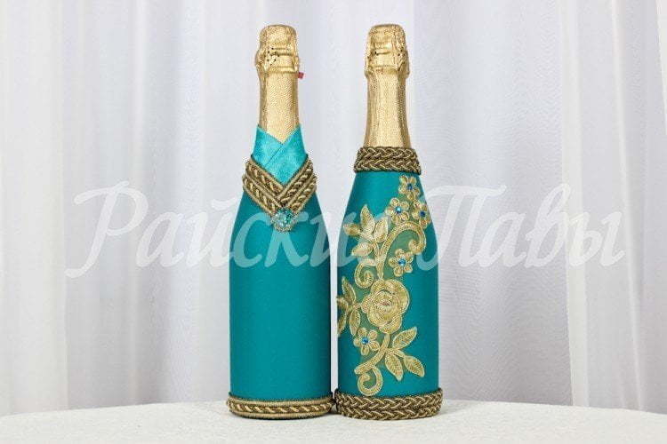 Декор шампанского. Коллекция Луиза от Свадебная арт студия Райские Павы 1
