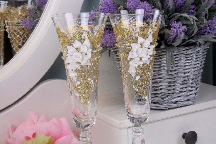 Свадебные фужеры Золото от  2
