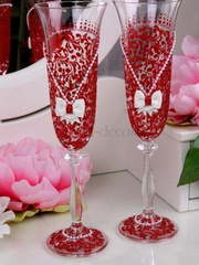 Бокалы Красные изгибы от  1