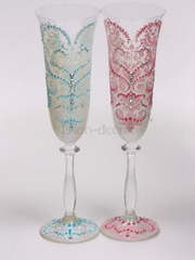 Бокалы свадебные с напылением от  1