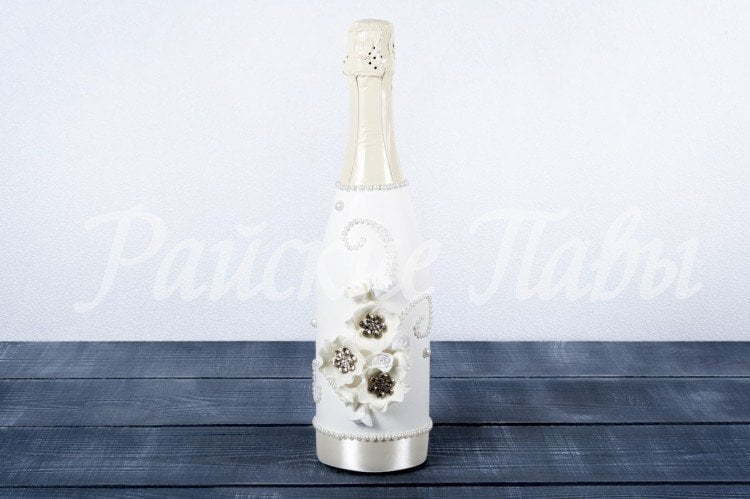 Декор шампанского. Коллекция Беатрис от Свадебная арт студия Райские Павы 1