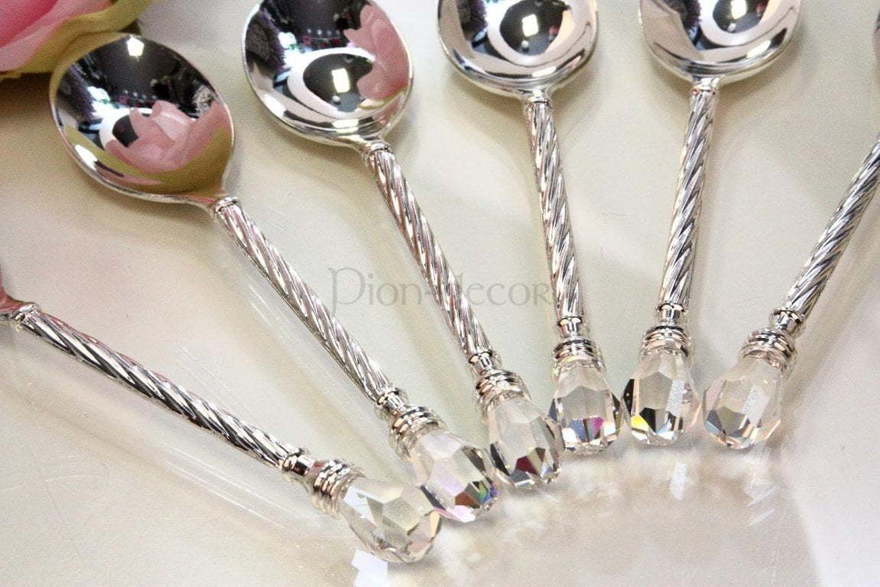 Ложечки для торта Strass серебристые от  2
