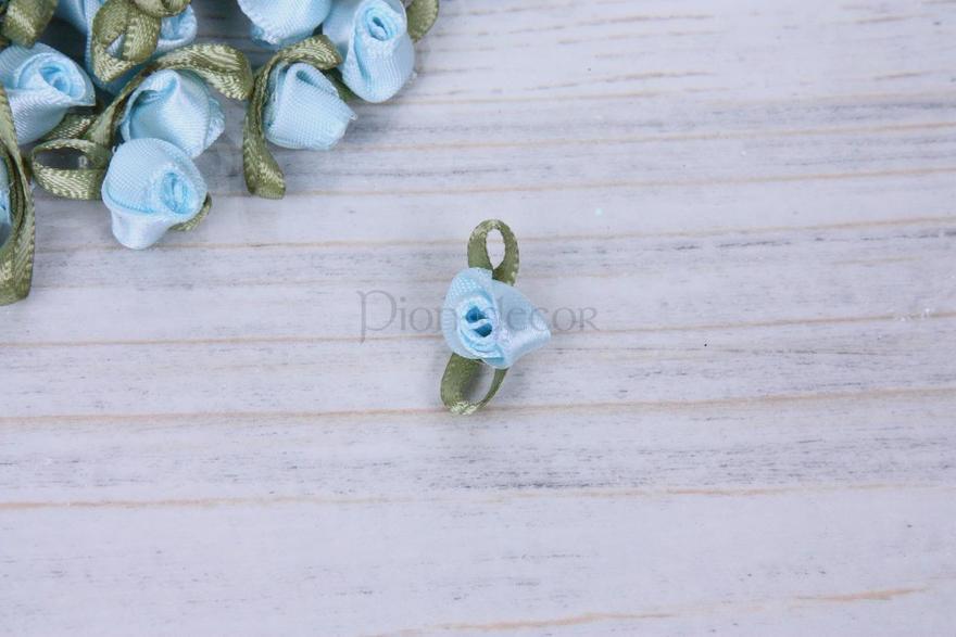 Атласные розочки Голубые от  2