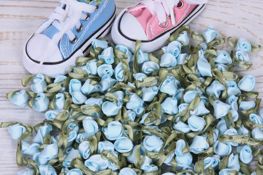 Атласные розочки Голубые от  4