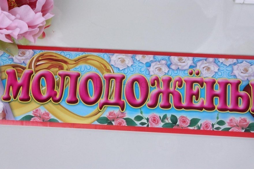 Наклейка на номер авто Молодожены и лебеди от  2