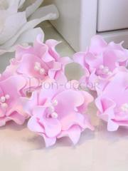 Кружевные цветочки - нежно розовые от  1