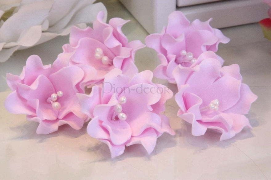 Кружевные цветочки - нежно розовые от  2