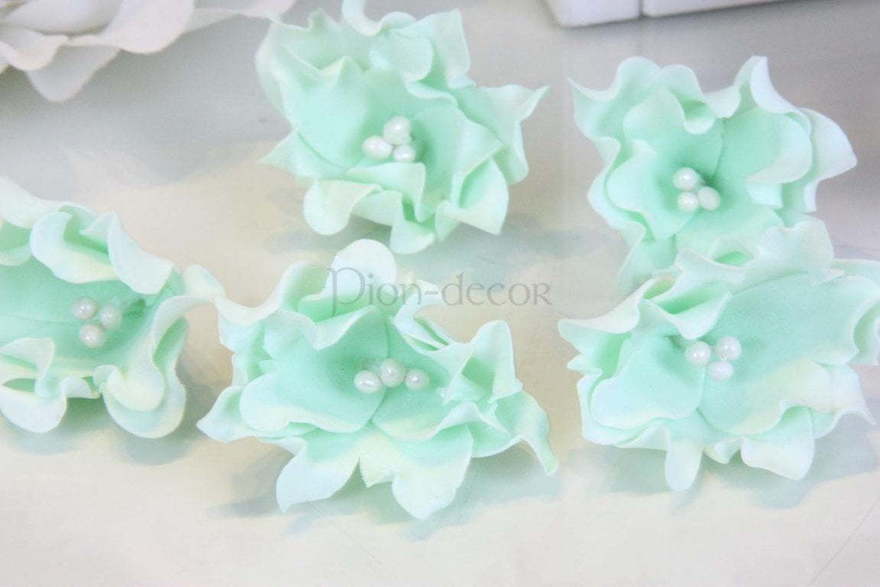 Кружевные цветочки - мята от  2