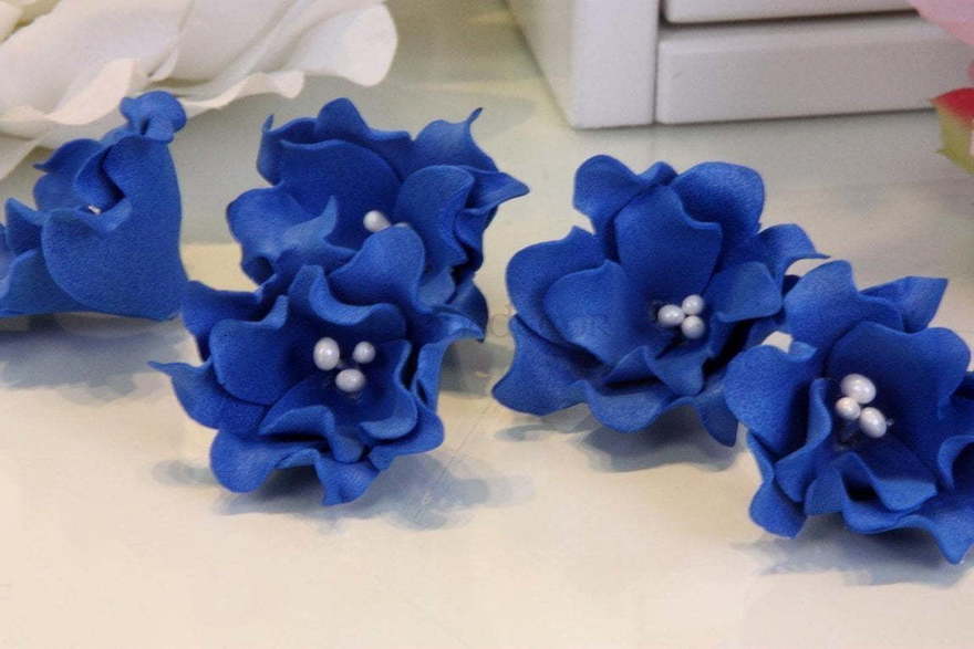 Кружевные цветочки - индиго от  2