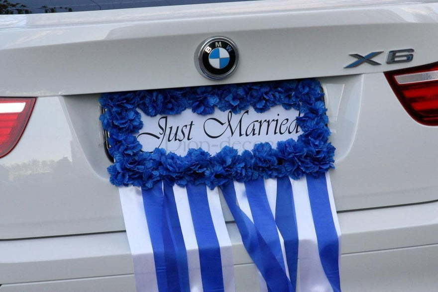 Табличка Just Married на номер - васильки от  2