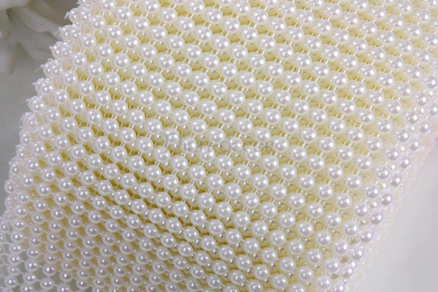 Лента из жемчуга для декора - айвори от  3