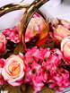 Композция Розы и гортензия кремово-розовые на авто от  2