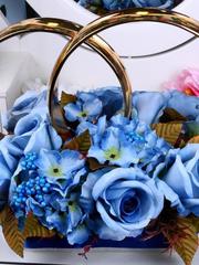Композция Розы и гортензия небесно-голубые на авто от  1