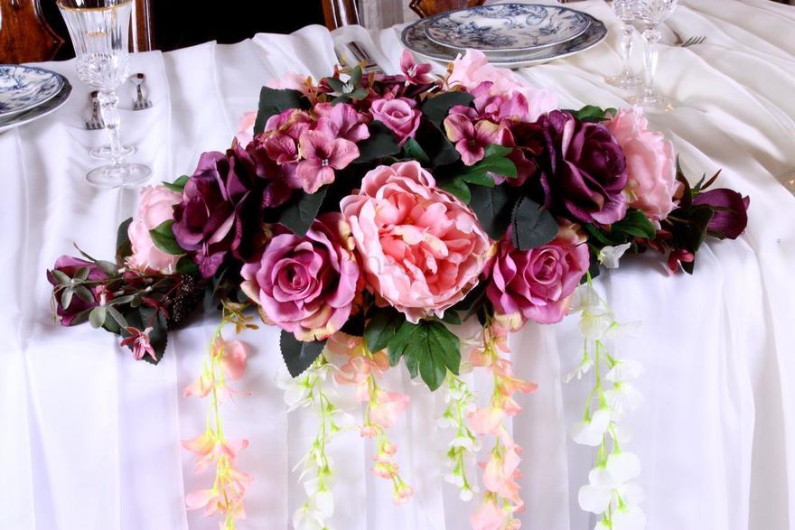 Композиция Пепельная лаванда на стол жениха и невесты от  4