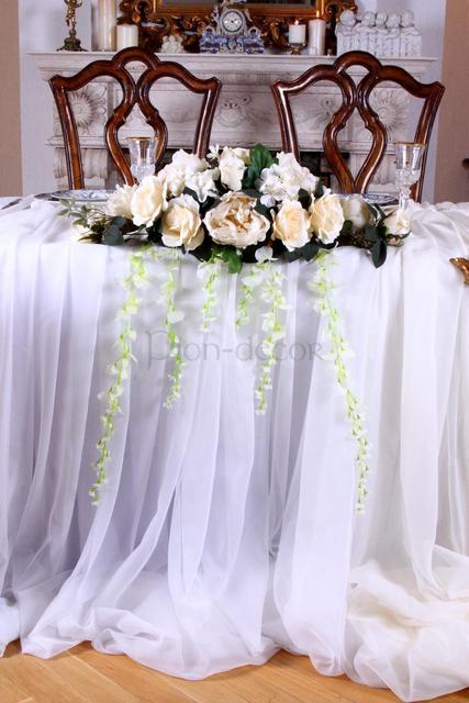 Цветы на стол жениха и невесты Айвори от  5