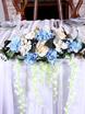 Композиция на стол жениха и невесты Роза и голубая гортензия от  3