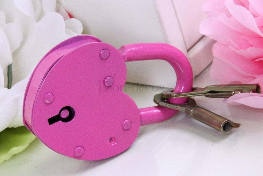 Маленький свадебный замочек - розовый от  2