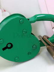 Маленький свадебный замочек - зеленый от  2