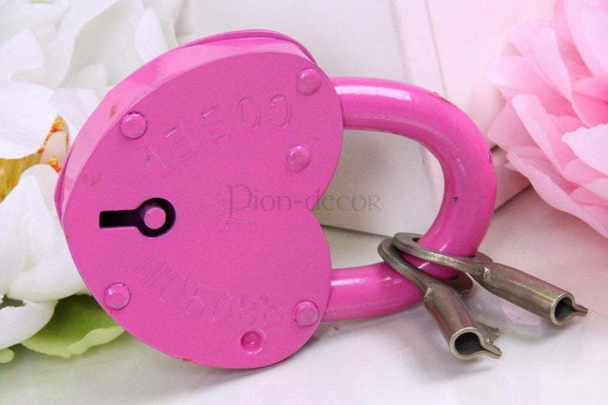 Большой замочек На мост - розовый от  2