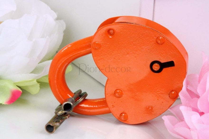 Большой замочек На мост - оранжевый от  2