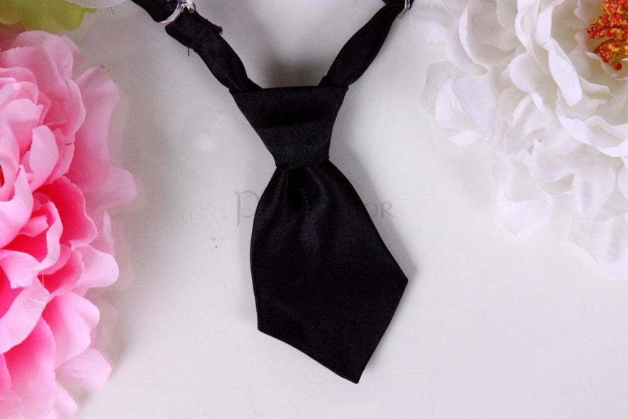 Галстук Черный атлас для свадебных кошек и собак от  3