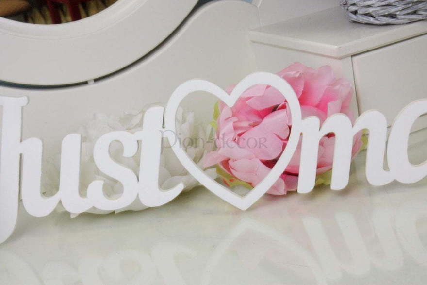 Just married с сердечком для фото от  2