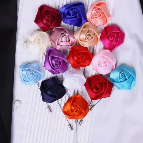 Бутоньерка для жениха Атласная розочка - голубая от  3