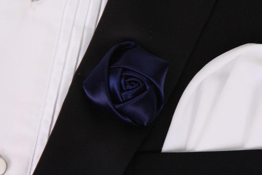 Бутоньерка жениха Розочка - темно синяя от  2