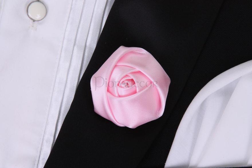 Бутоньерка жениха Розочка - нежно розовая от  2