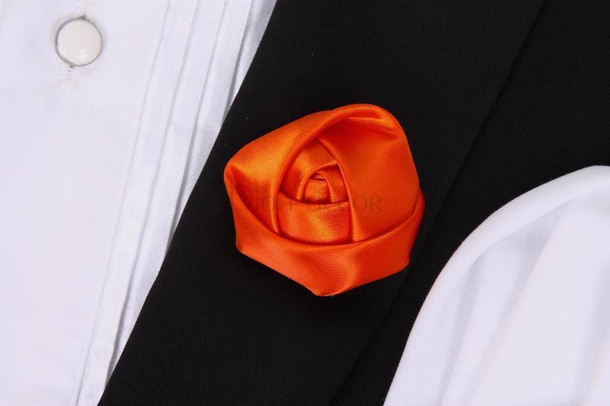 Бутоньерка для жениха Атласная розочка - оранжевая от  2