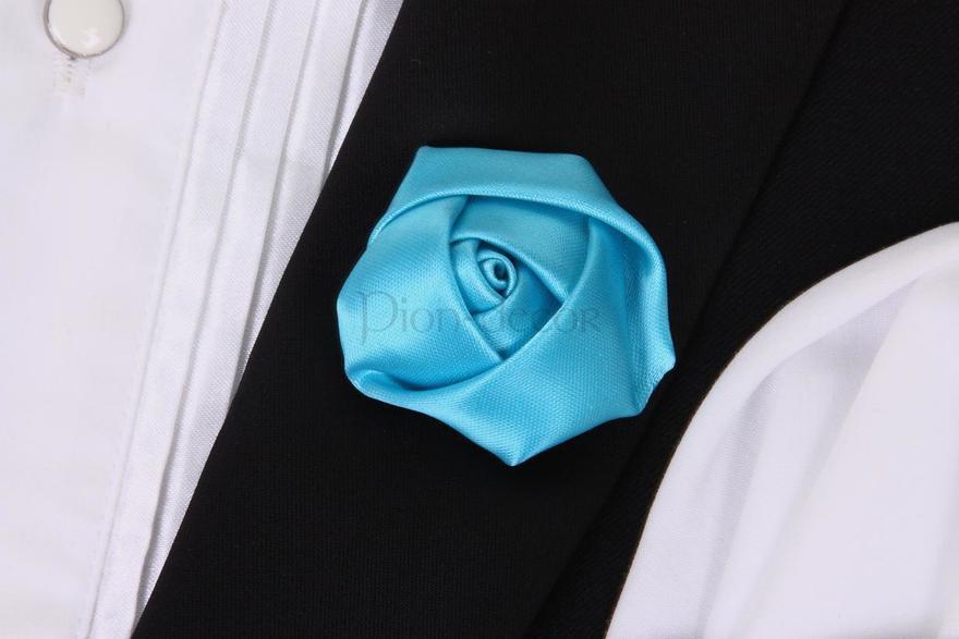 Бутоньерка для жениха Атласная розочка - бирюза от  2