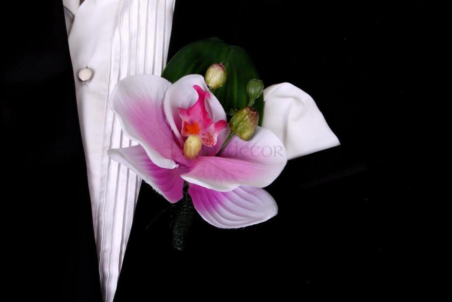 Бутоньерка для жениха Розовая орхидея от  3