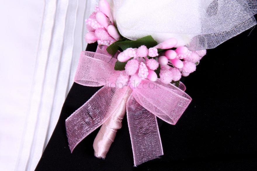 Бутоньерка для жениха Нежно розовая от  3