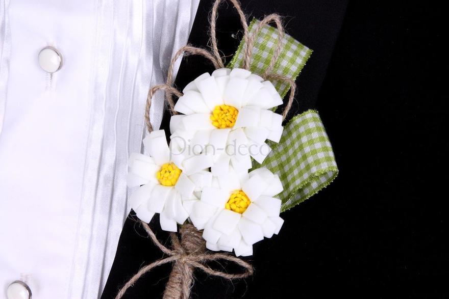 Бутоньерка для жениха Ромашки от  2