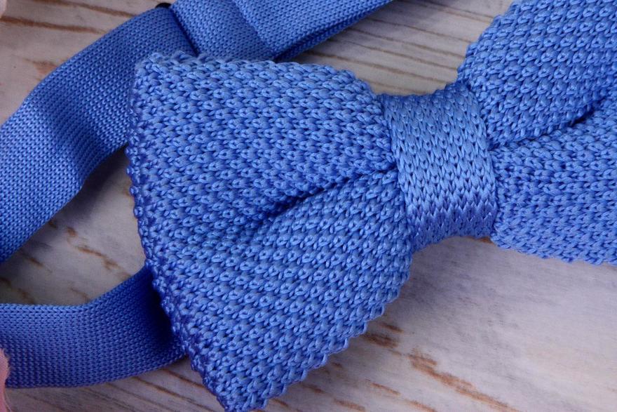 Вязанная бабочка Небесно голубая от  3