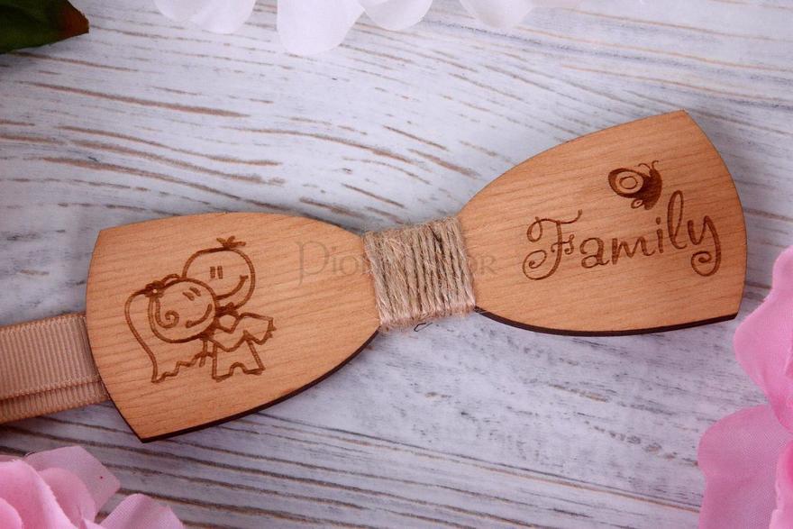 Деревянная бабочка для жениха Милая парочка от  2