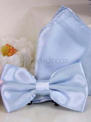 Комплект бабочка и платочек Небесно-голубая от  1