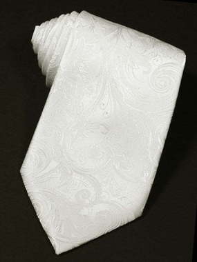 Свадебный галстук Christoforo cardi, белый жаккардовый шелк от Дом изысканной мужской одежды Волшебная свадьба 1
