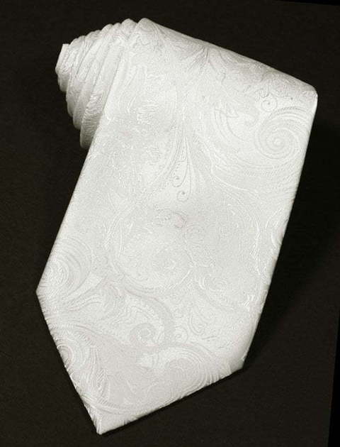 Свадебный галстук Christoforo cardi, белый жаккардовый шелк от Дом изысканной мужской одежды Волшебная свадьба 1