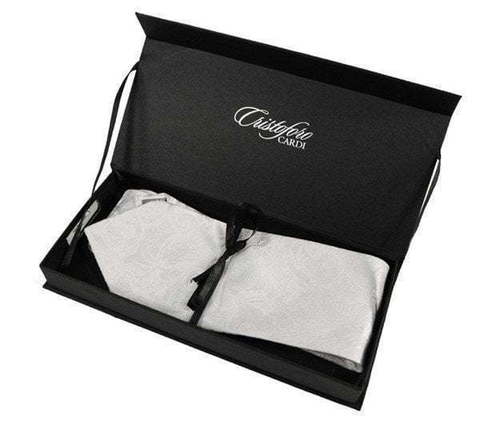 Свадебный галстук Christoforo cardi, белый жаккардовый шелк от Дом изысканной мужской одежды Волшебная свадьба 2