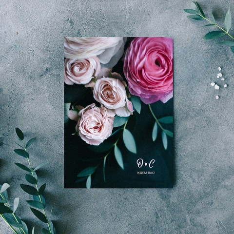 Прямоугольные / Квадратные Свадебное приглашение Цветы Риты от Пригласи красиво 2