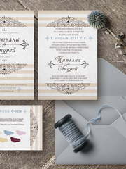 Прямоугольные / Квадратные Пригласительное на свадьбу от Мастерская счастья 1