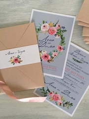 Прямоугольные / Квадратные Пригласительное на свадьбу от Мастерская счастья 1