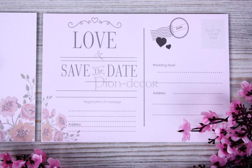 Прямоугольные / Квадратные Свадебное приглашение Love от  3