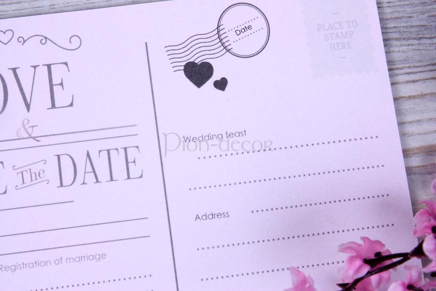 Прямоугольные / Квадратные Свадебное приглашение Love от  6