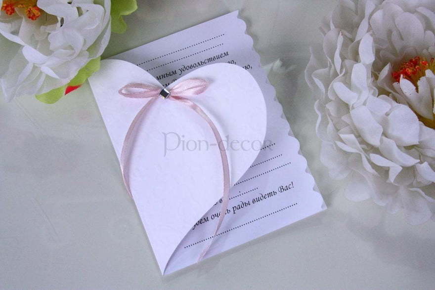 Открытка Приглашение ручной работы Пепельное сердце от  4