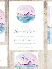 Прямоугольные / Квадратные, Электронное приглашение Приглашение Sunset at the sea от Праздничная полиграфия Lovely Mood 2