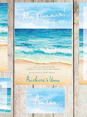 Прямоугольные / Квадратные, Электронное приглашение Приглашение Утро на море от Праздничная полиграфия Lovely Mood 2